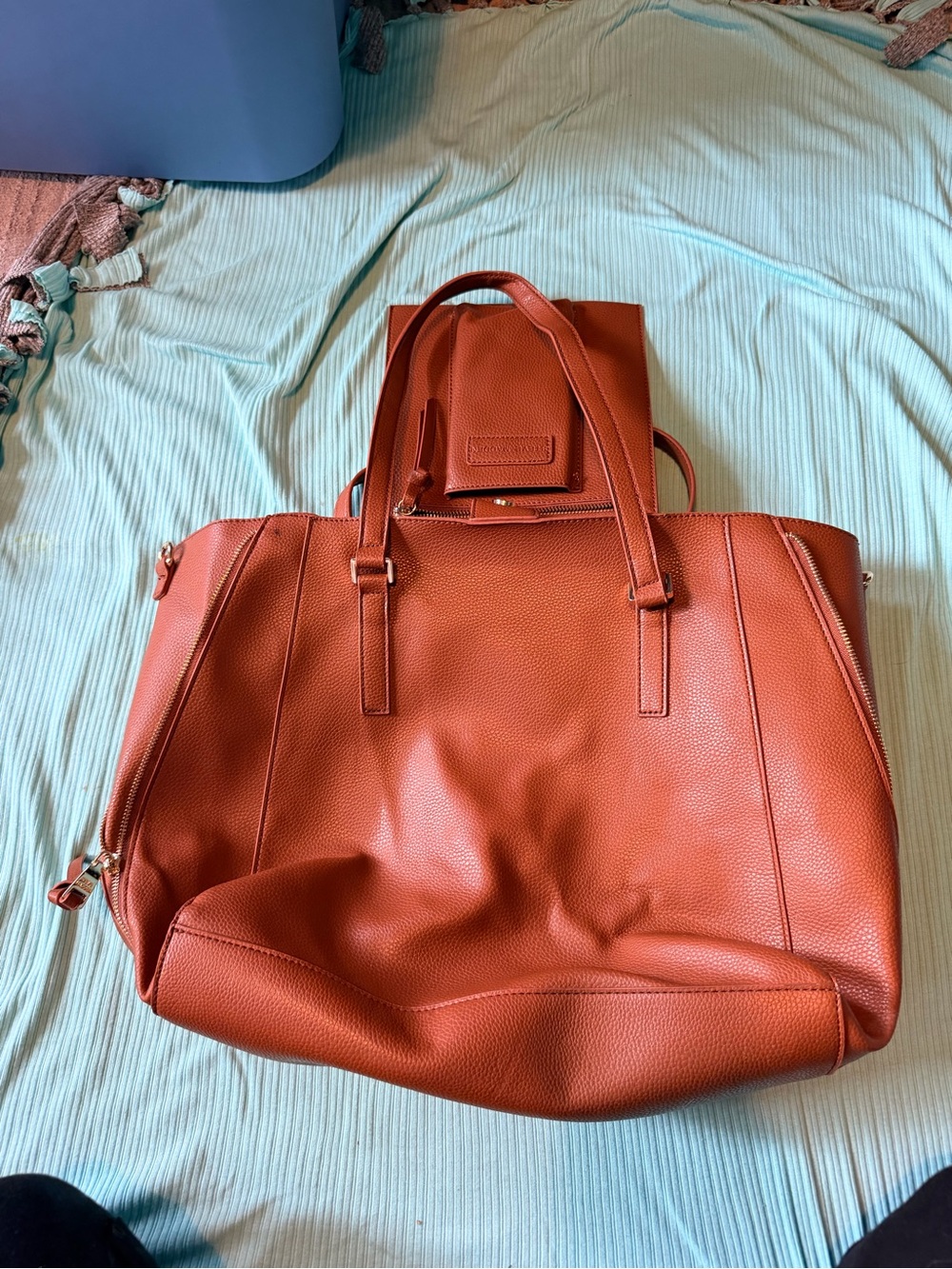 Steve Madden Burnt Orange Pebbled Leather Tote